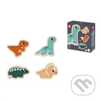 Dinosaury 4v1 Dino (Janod Drevené vkladacie puzzle) - puzzle z kategorie Maxi dílky