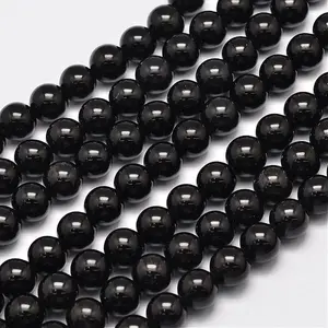 Natural Eyeless Obsidian Beads Strands