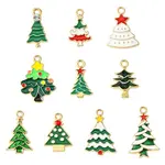 20Pcs 10 Styles Christmas Alloy Enamel Pendants