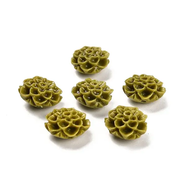 Synthetic Coral 3D Flower Rose Beads