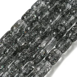 Transparent Crackle Glass Beads Strands