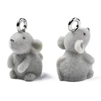 Flocky Resin Pendants