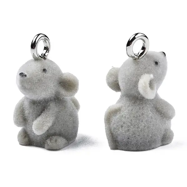 Flocky Resin Pendants