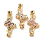 Brass Micro Pave Cubic Zirconia Fold Over Clasps