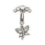 Brass Pave Clear Cubic Zirconia Clip on Belly Rings