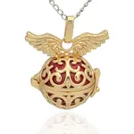 Golden Tone Brass Hollow Round Cage Pendants