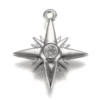 Eco-Friendly Brass Micro Pave Clear Cubic Zirconia Pendants