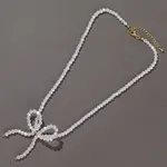 Glass Bowknot Pendant Necklace for Women