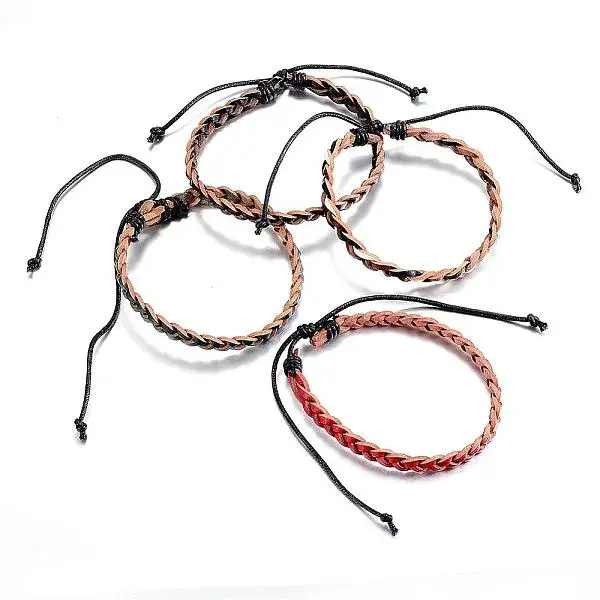Adjustable Braided Leather Cord Bracelets