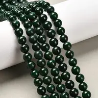 Natural Teal Jade Round Beads Strands