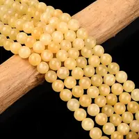 Natural Yellow Jade Bead Strands