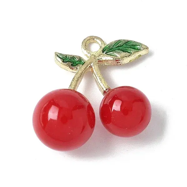 Cherry Opaque Resin 3D Fruit Pendants
