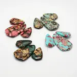 Assembled Synthetic Dyed Gemstone and Bronzite Pendant Sets