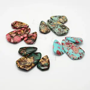 Assembled Synthetic Dyed Gemstone and Bronzite Pendant Sets