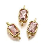 Real 18K Gold Plated Brass Micro Pave Cubic Zirconia Links Connectors