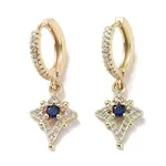 Real 18K Gold Plated Brass Dangle Hoop Earrings