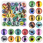 60Pcs Half Round with Eye Glass Cabochons
