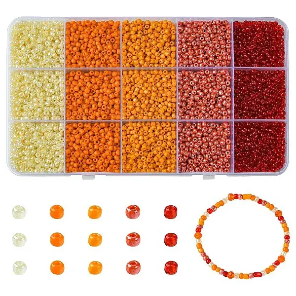 225G 5 Colors 8/0 Glass Seed Beads