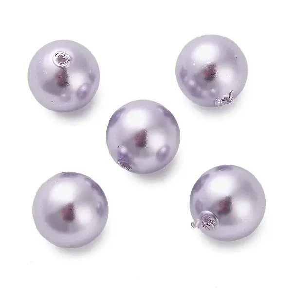 Baking Painted Pearlized Glass Pearl Round Beads
