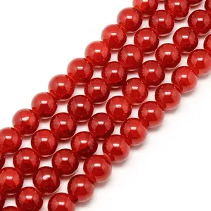 Baking Paint Crackle Glass Beads Strands