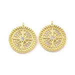 Brass Micro Pave Clear Cubic Zirconia Charms