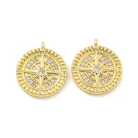 Brass Micro Pave Clear Cubic Zirconia Charms