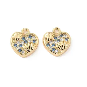 Brass Micro Pave Cubic Zirconia Charms
