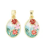 Brass Micro Pave Clear Cubic Zirconia Pendants