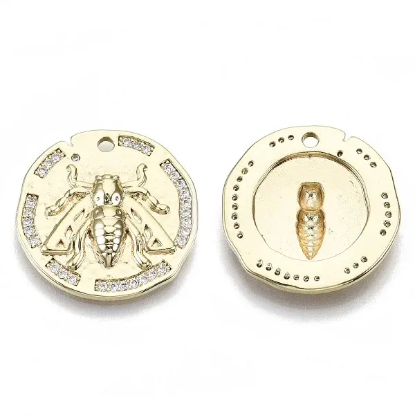Brass Micro Pave Cubic Zirconia Pendants