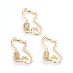 Brass Micro Pave Clear Cubic Zirconia Screw Carabiner Lock Charms