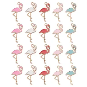 20Pcs 5 Colors Alloy Enamel Pendants