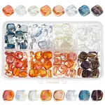120Pcs 8 Colors Electroplate Transparent Glass Beads