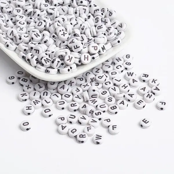 Acrylic Horizontal Hole Letter Beads