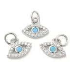 Eco-Friendly Brass Micro Pave Cubic Zirconia Charms