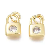 Brass Micro Pave Cubic Zirconia Charms