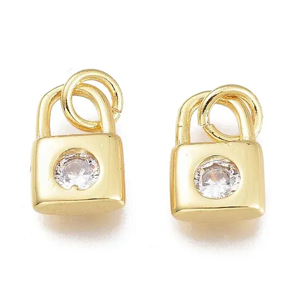 Brass Micro Pave Cubic Zirconia Charms