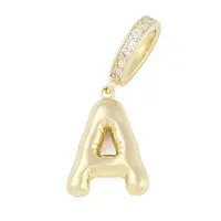 Brass Micro Pave Clear Cubic Zirconia Pendants