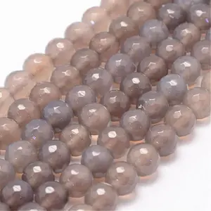Natural Grey Agate Bead Strands