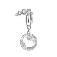 Brass Pave Clear Cubic Zirconia Clip on Belly Rings
