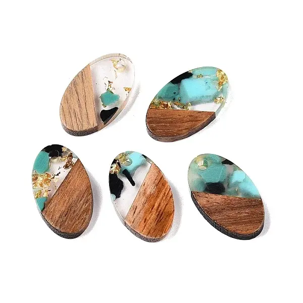 Transparent Resin and Walnut Wood Pendants
