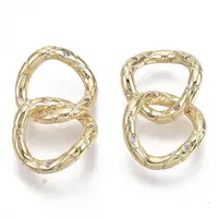 Brass Micro Pave Cubic Zirconia Linking Rings