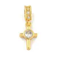 Brass Micro Pave Clear Cubic Zirconia Pendants