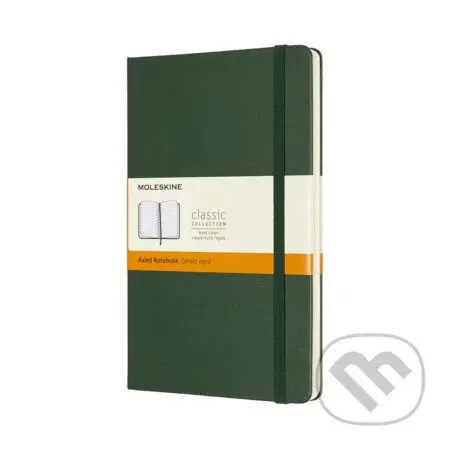 Moleskine - zelený zápisník (stredný, linajkovaný)