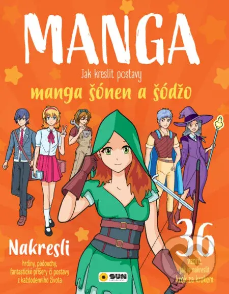 Manga - Jak kreslit postavy: manga šonen a šodžo (36 vzorů, jak je nakreslit krok za krokem) - kniha z kategorie Naučné knihy