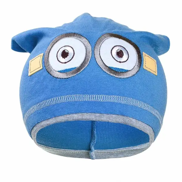 Jesenná detská čiapočka mimoň bledo modrá, vel. 110 (4-5r)