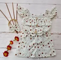 Body s nohavičkami kr. rukáv + čelenka, mušelín, 2D sada, biela, veľ. 80