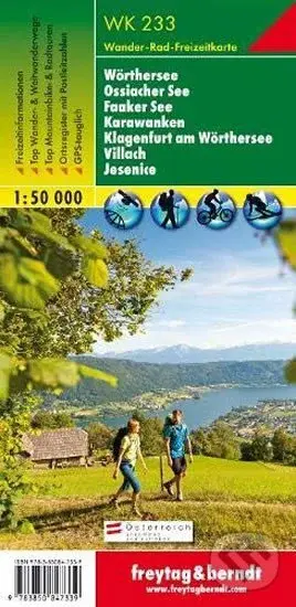 WK 233 Wörthersee, Ossiacher See, Faaker See, Karawanken, Klagenfurt am Wörthersee, Villach, Jesenice, Wanderkarte 1:50.000/mapa