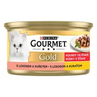 Gourmet Gold konzerva pre mačky losos, kura 85 g