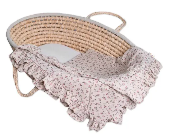 Luxusná dvojvrstvová mušelínová deka s volánikmi, Ružička, 120 x 120 cm, ecru