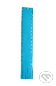 Kožená záložka se střapci Modrá